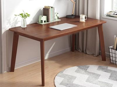 IOTXY 55in Walnut Wood Writing Desk