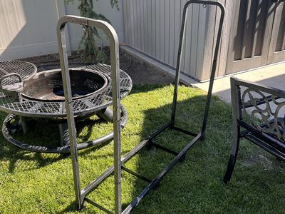 Fire pit and firewood storage