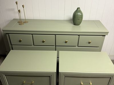 Olive green dresser set