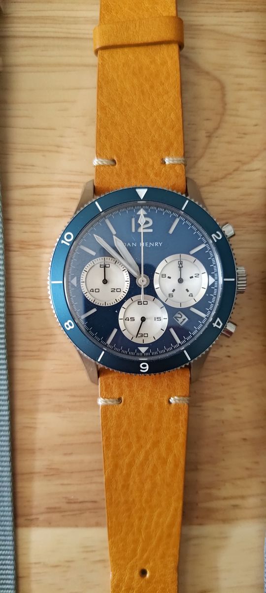 Dan Henry 1963 Pilot Watch Blue Chronograph