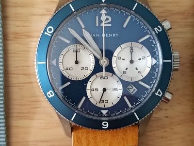 Dan Henry 1963 Pilot Watch Blue Chronograph