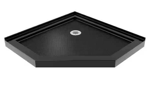 DreamLine Slimline 38 in. x 38 in. Neo-Angle Shower Pan Tray in Black