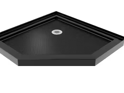 DreamLine Slimline 38 in. x 38 in. Neo-Angle Shower Pan Tray in Black