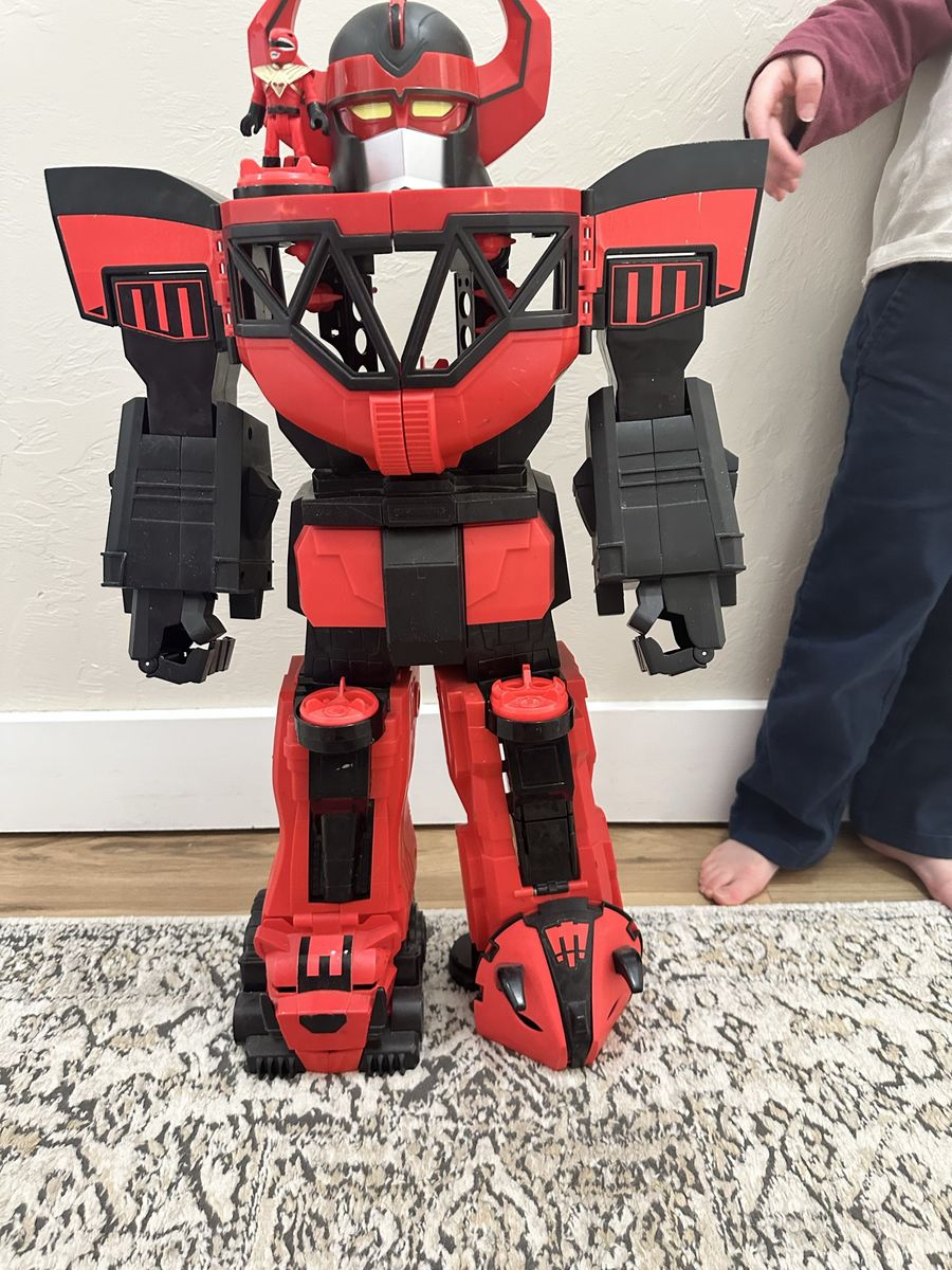 Imaginext RARE Black Red  Power Rangers Mighty Morphin Megazord-Giant 28" Robot
