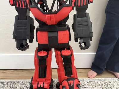 Imaginext RARE Black Red Power Rangers Mighty Morphin Megazord-Giant 28" Robot