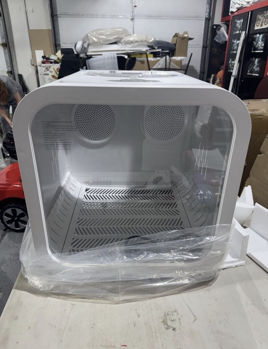High-End Dual Fan Pet Drying Oven - White with Temperature, Time, and Wind Control