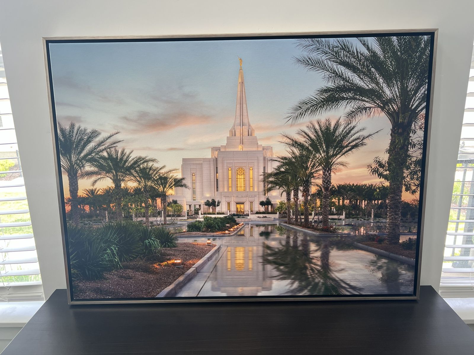 Large Framed Canvas - Gilbert Arizona Temple at Sunset