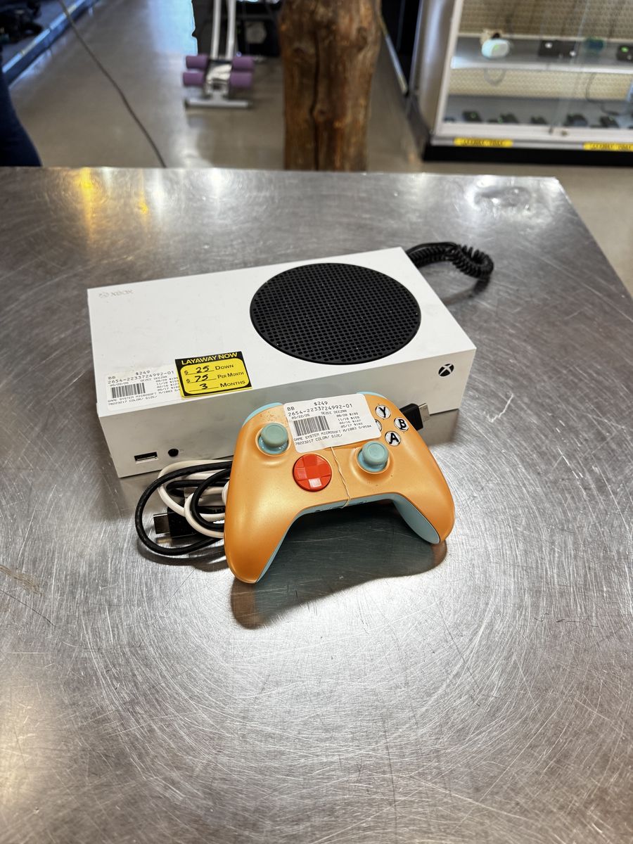Microsoft Xbox Series S Console with Orange Wireless Controller - White 512GB