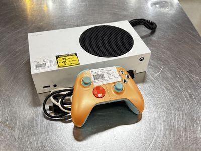 Microsoft Xbox Series S Console with Orange Wireless Controller - White 512GB
