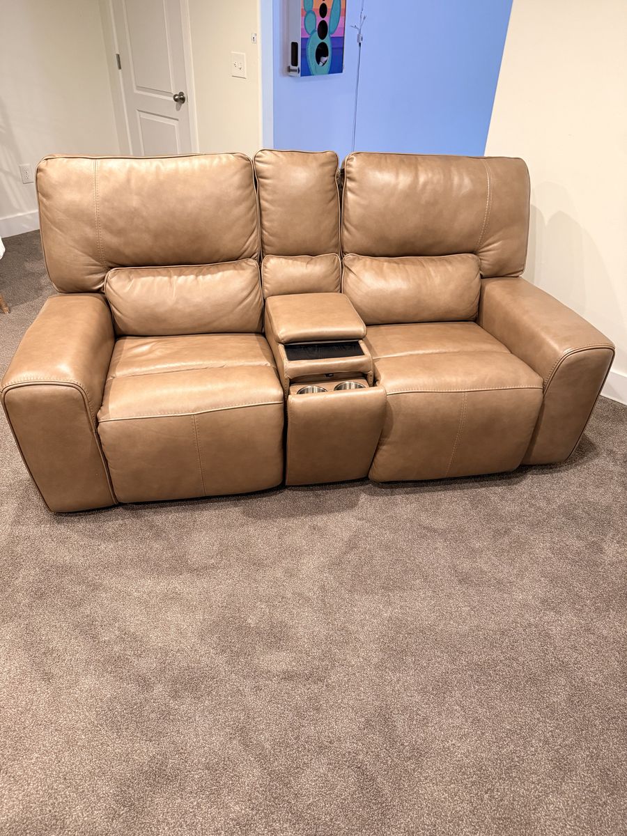 Rc Willey Leather Power Reclining Sofa
