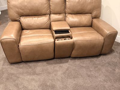 Rc Willey Leather Power Reclining Sofa