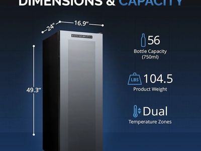 NewAir AWR-520DB Dual Zone refrigerator/56 Bottle wine Fridge with LED Lighting