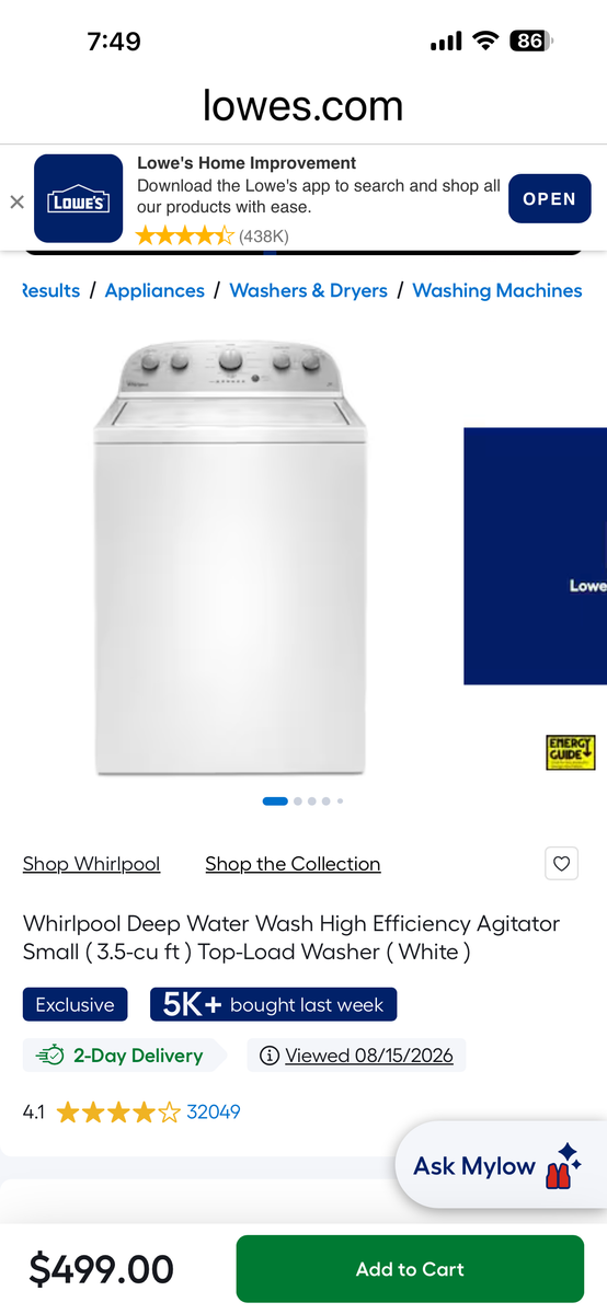  VERY NICE 2 YEAR OLD WHIRLPOOL WASHER