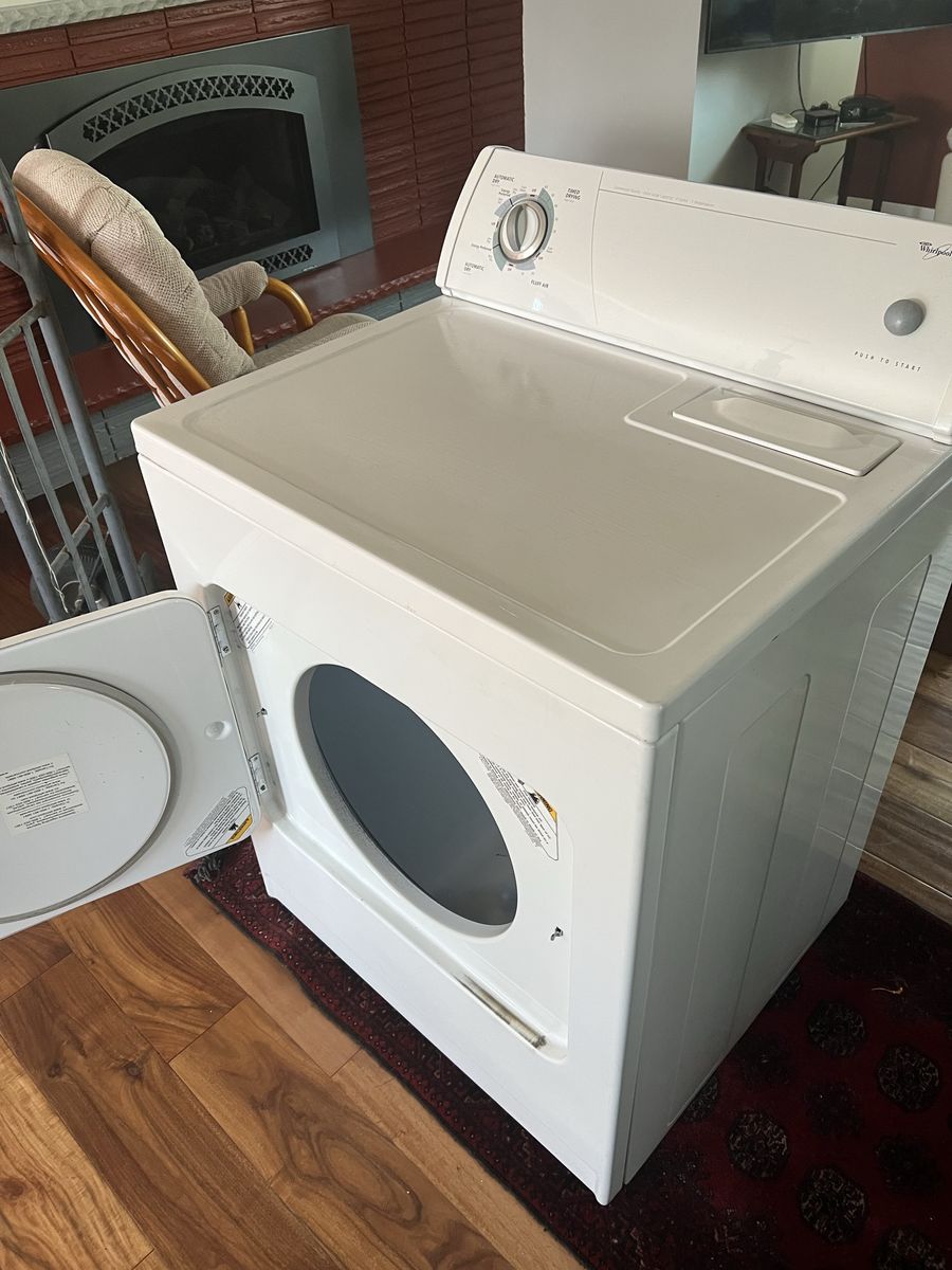 Whirlpool Electric Clothes Dryer White Top Load Lint Trap Front Door