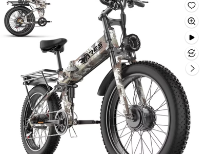 AMYET ARES AWD Folding E-Bike, Dual Motor 2000W