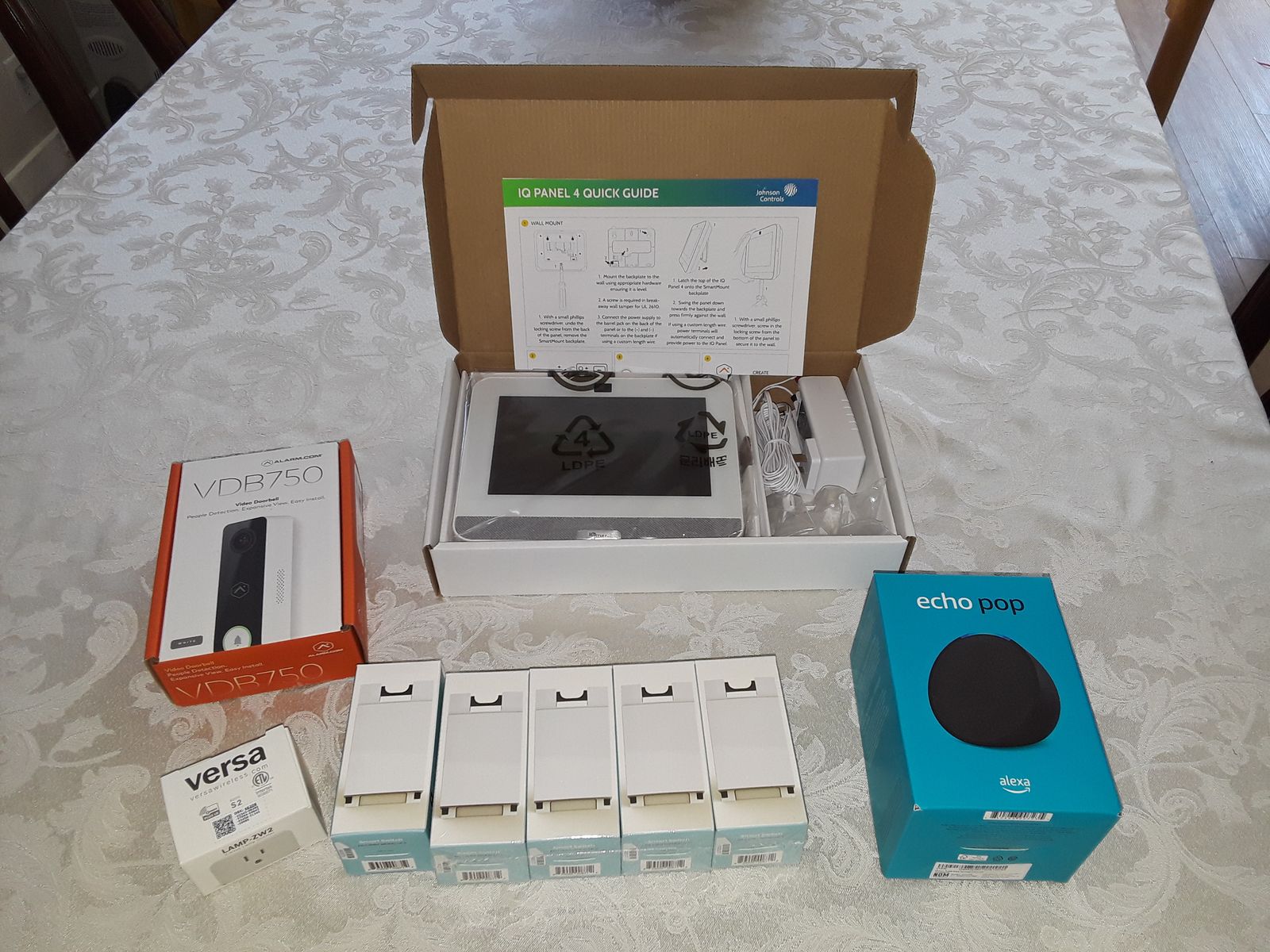Smart Home components--doorbell, switches, control panel, speaker, plug