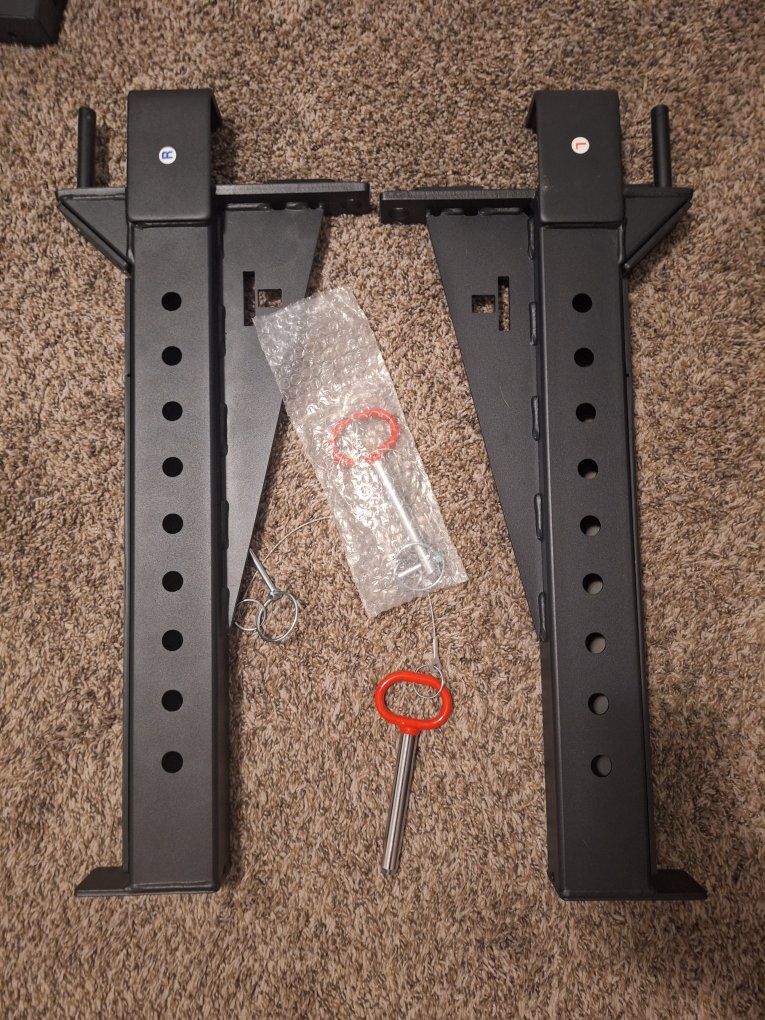 Squat Rack Safety Spotter Arms Pair with Pins - Black