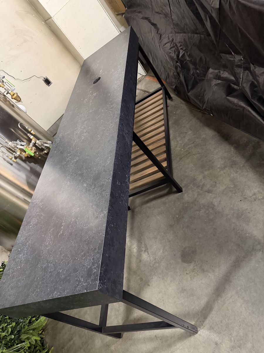 Modern Console Table / black stone top