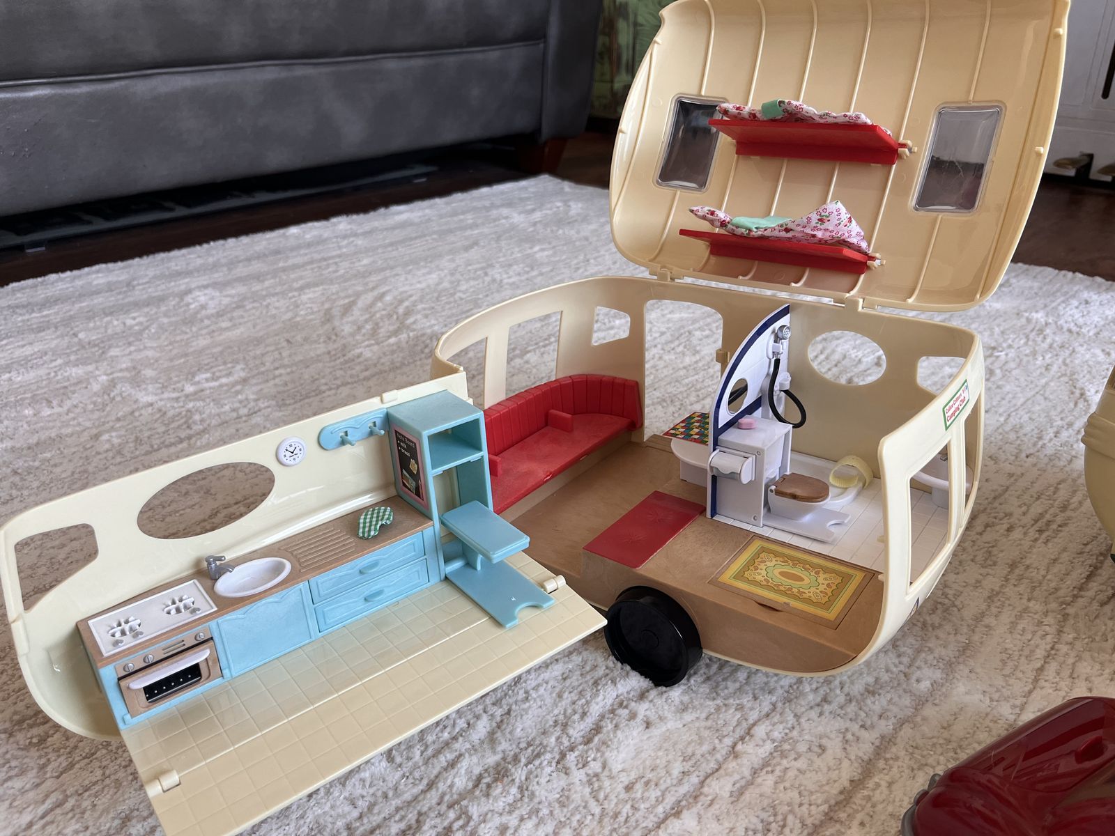Calico Critters Camping Trailer And Wood Furniture