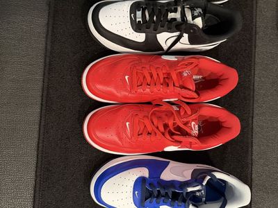 3 Pair of / Nike Air Force 1 Low : Red / Black/ Blue White Men's Sneakers Size 11.5