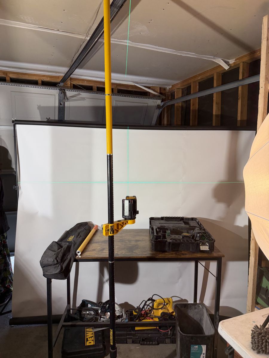 DEWALT 12V MAX Green Beam Cross Line Laser Kit + 10ft Mounting Pole Setup