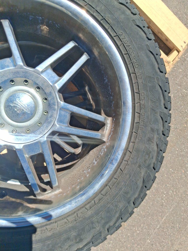 Used 20-inch Rims & All-Terrain Tires - 275/55R20 117T - Great Tread, Minor Wear
