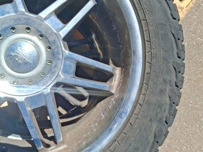Used 20-inch Rims & All-Terrain Tires - 275/55R20 117T - Great Tread, Minor Wear