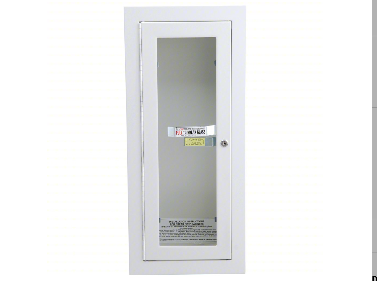 New in Box Potter-Roemer® Alta Steel Semi-Recessed Fire Extinguisher Cabinet, White
