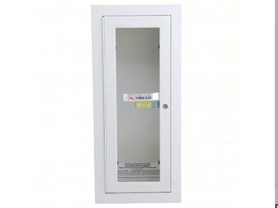 New in Box Potter-Roemer® Alta Steel Semi-Recessed Fire Extinguisher Cabinet, White