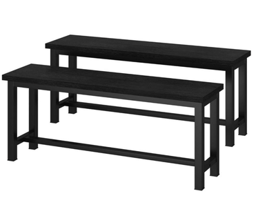 New in box 2-Pieces Dining Bench, 39" Rustic Wood Dining Bench Set of 2, Indoor Bench with Metal Legs,