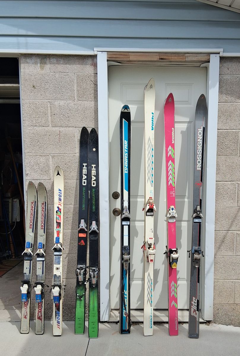 1980 - 1990 vintage skis, boots and poles