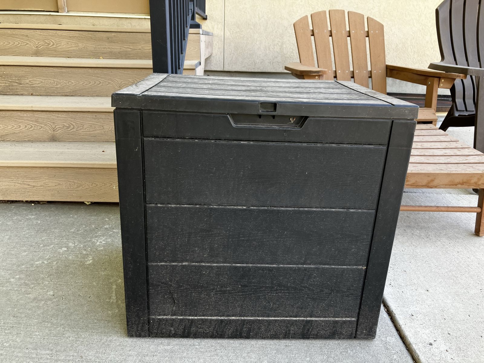 Weatherproof Outdoor Storage Box - Black Deck Box for Patio & Garden