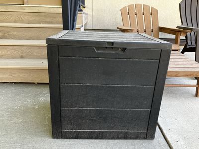 Weatherproof Outdoor Storage Box - Black Deck Box for Patio & Garden