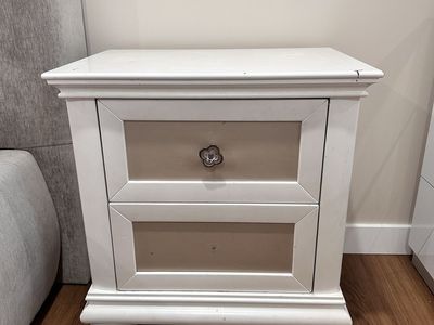 White Wood Nightstand