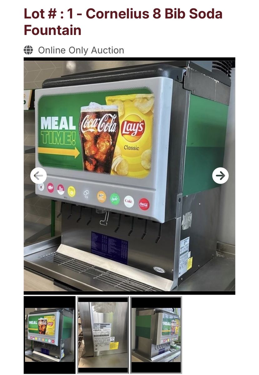 Soda Fountain, Fridge, and more up for auction