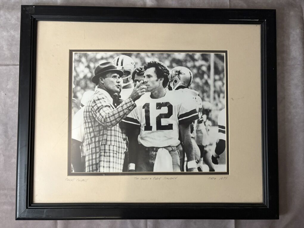 Tom Landry & Roger Staubach Vintage Cowboys Photo