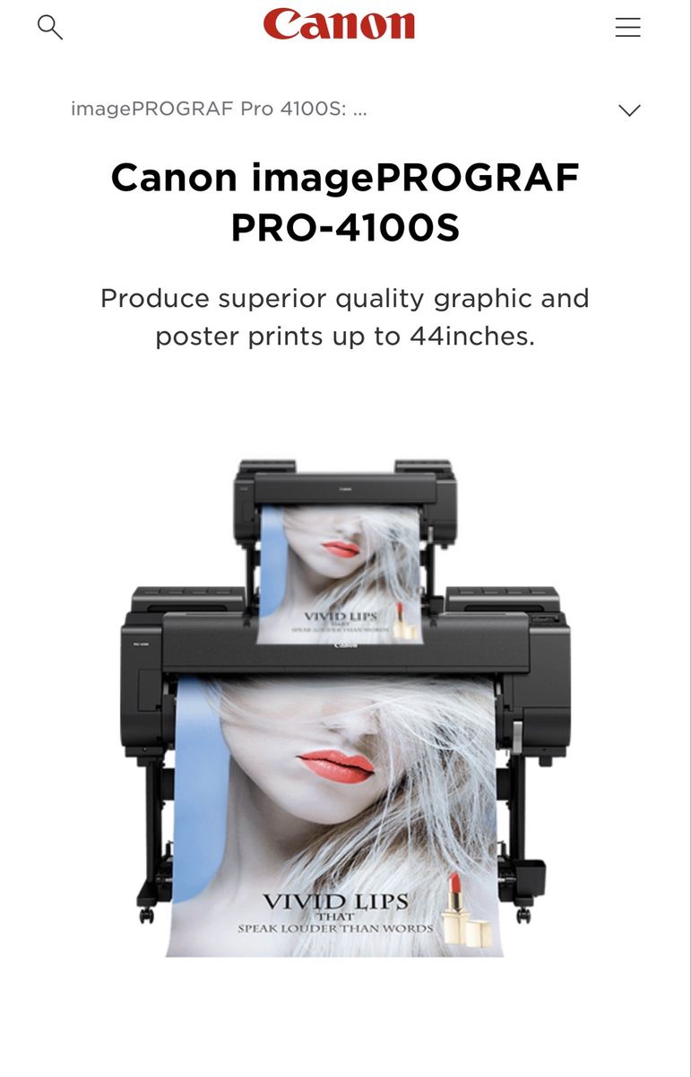 imagePROGRAF PRO-4100S large format printer.