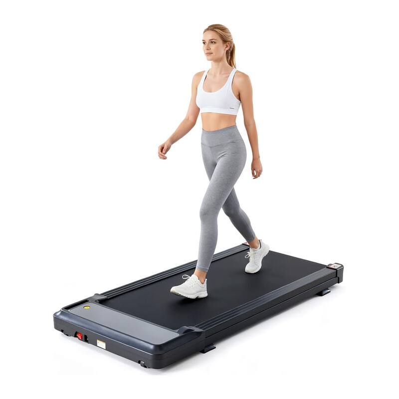 AOITUN - Quiet Under-Desk Walking Pad - Compact Slim Treadmill for Small Spaces & Home Office - Black