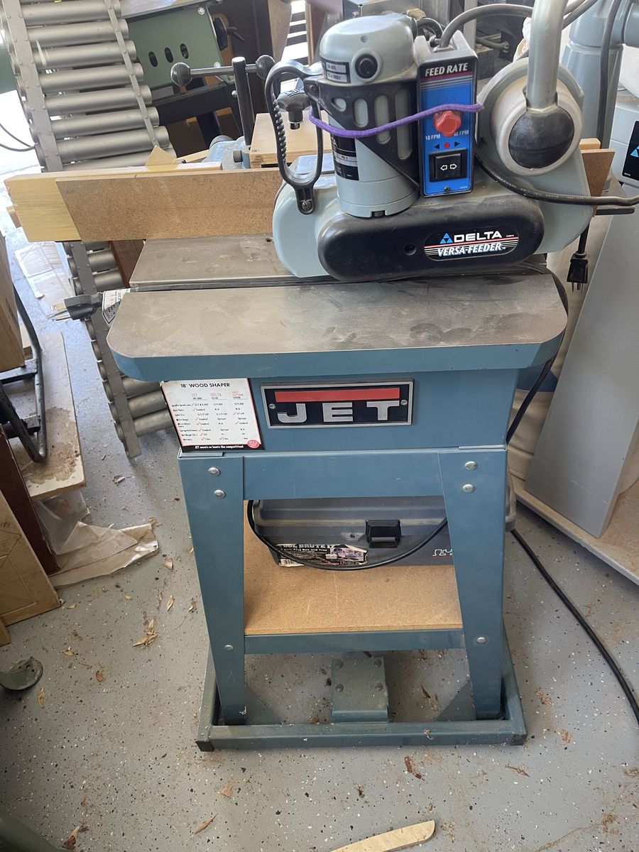 JET JWS-18HO 18" Wood Shaper with DELTA Versa-Feeder Woodworking Power Tool