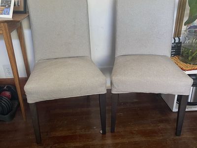 IKEA Henriksdal Dining Chairs (Set of 2) with Orrsta Light Gray Slipcovers
