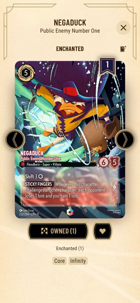 NEGADUCK Enchanted Lorcana