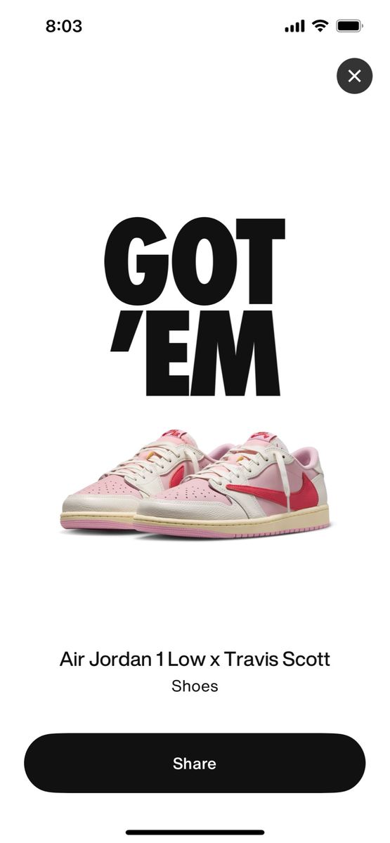 Travis Scott Air Jordan 1 Low Men’s 10.5 Preorder