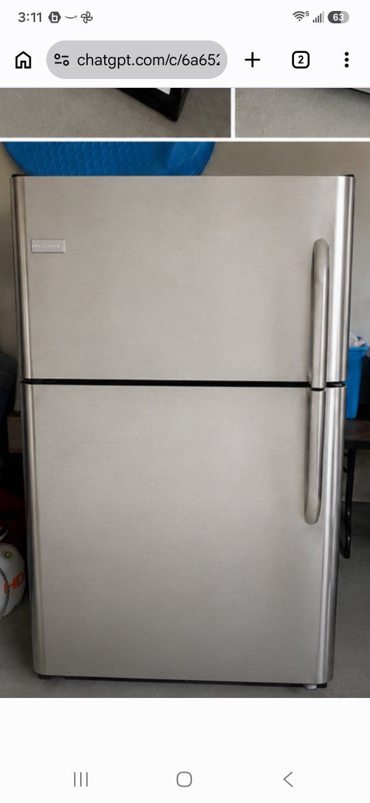 Frigidaire FFTR2021QS4 Stainless Steel Top Freezer Refrigerator, 20 Cu. Ft.