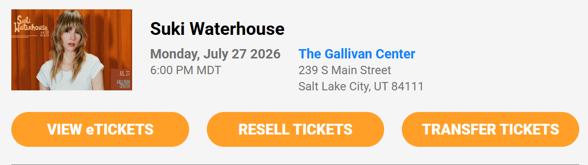 GA Ticket to Suki Waterhouse