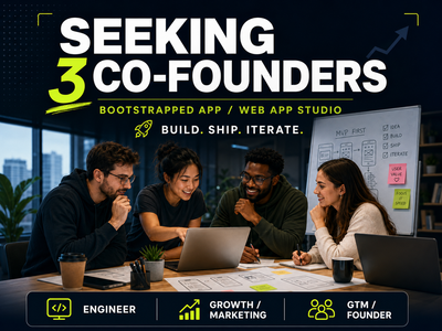 Seeking 3 Co-Founders for Bootstrapped App/Web App Studio