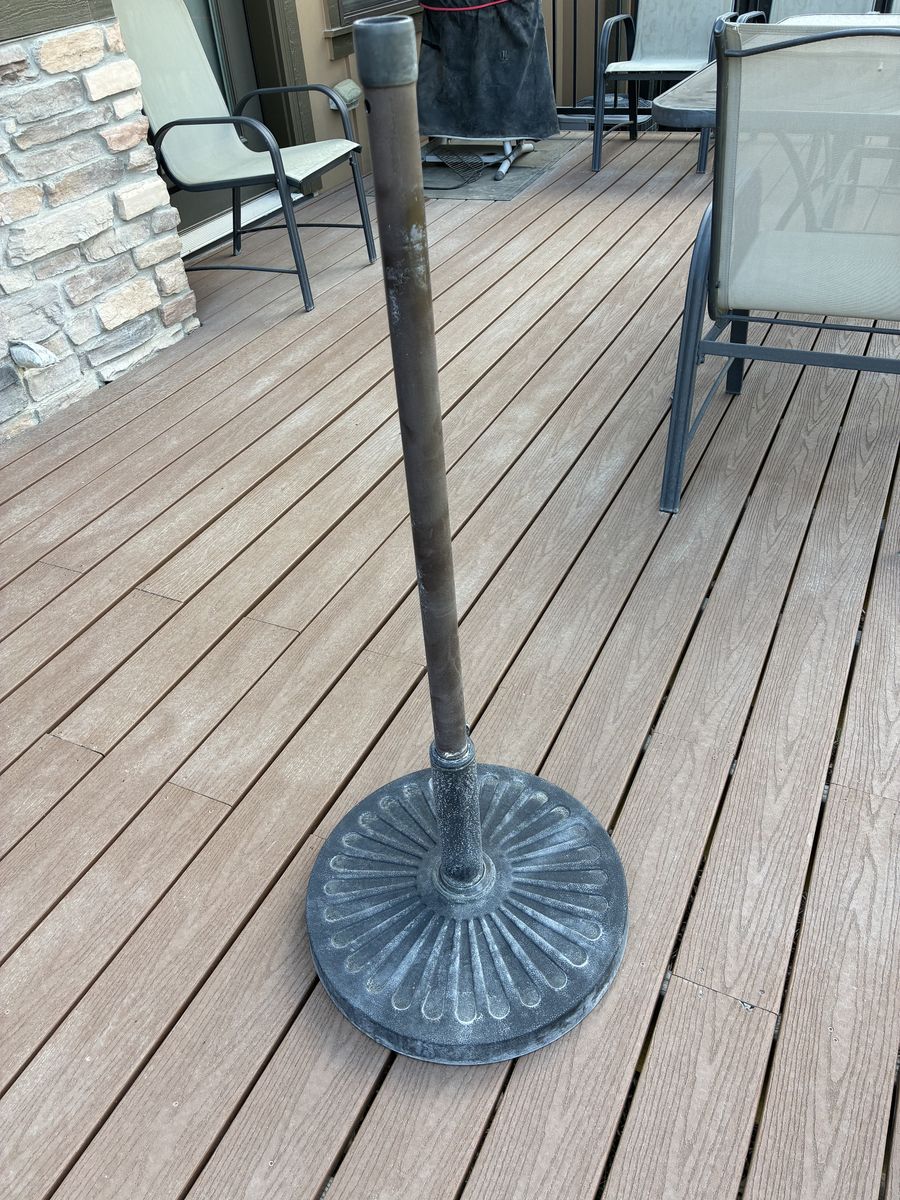 FREE Durable Patio Umbrella Base/Stand - Cast Iron, Weather-Resistant Design