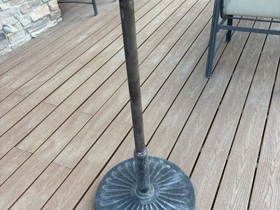 FREE Durable Patio Umbrella Base/Stand - Cast Iron, Weather-Resistant Design