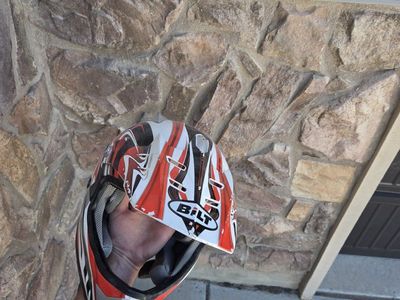 kids large Bilt Redemption Off-Road Helmet - Red/White/Black - Used - Great for ATV, Dirt Bike, or MX Riding