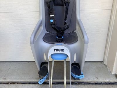 Thule RideAlong Rear Child Bike Seat - Gray/Blue, Comfortable, Safe & Easy to Mount