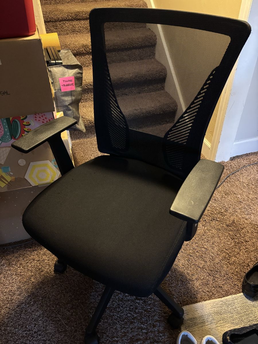 2 Black Mesh Ergonomic Office Chairs